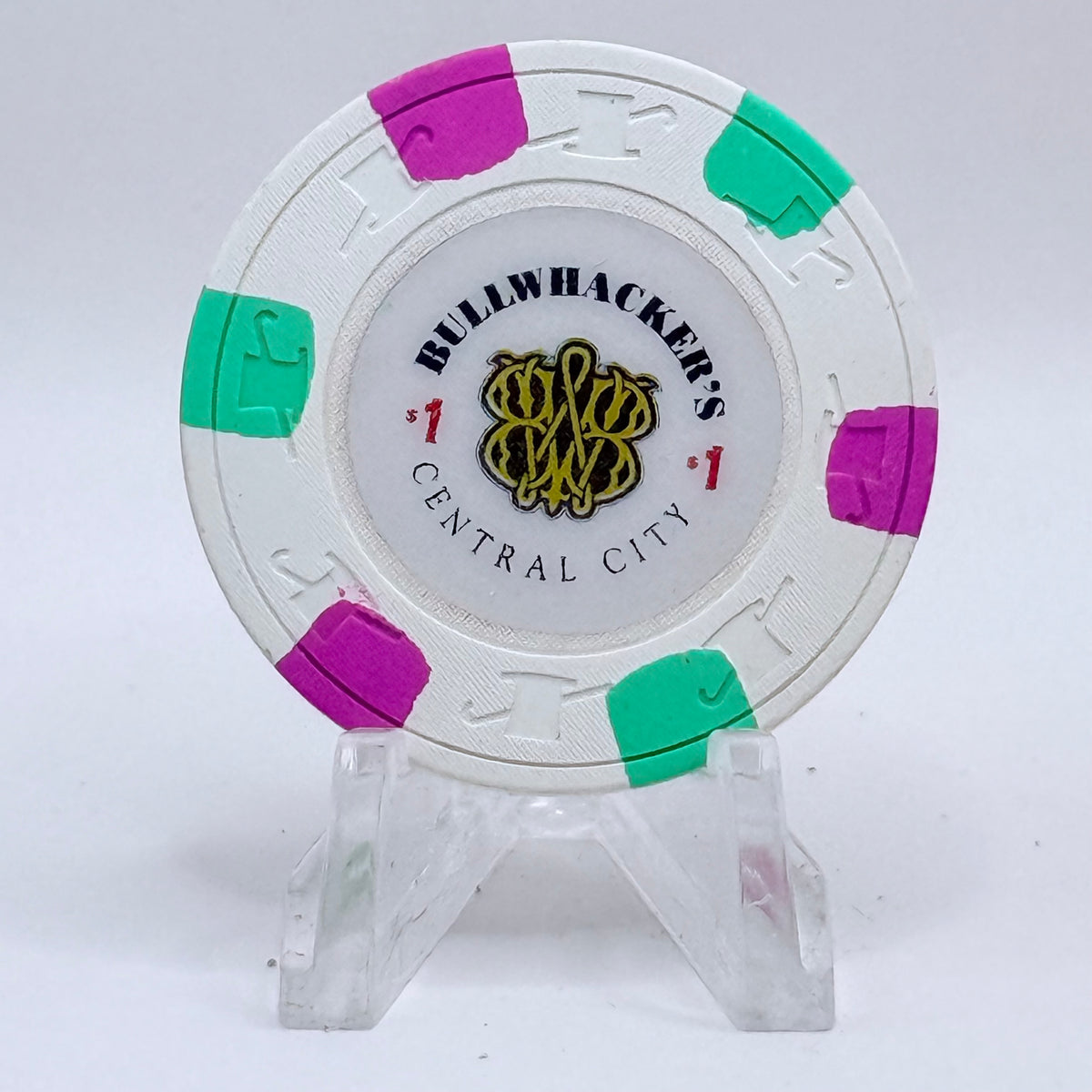Bullwhackers Central City Central City Colorado 1992 $1 Casino Chip