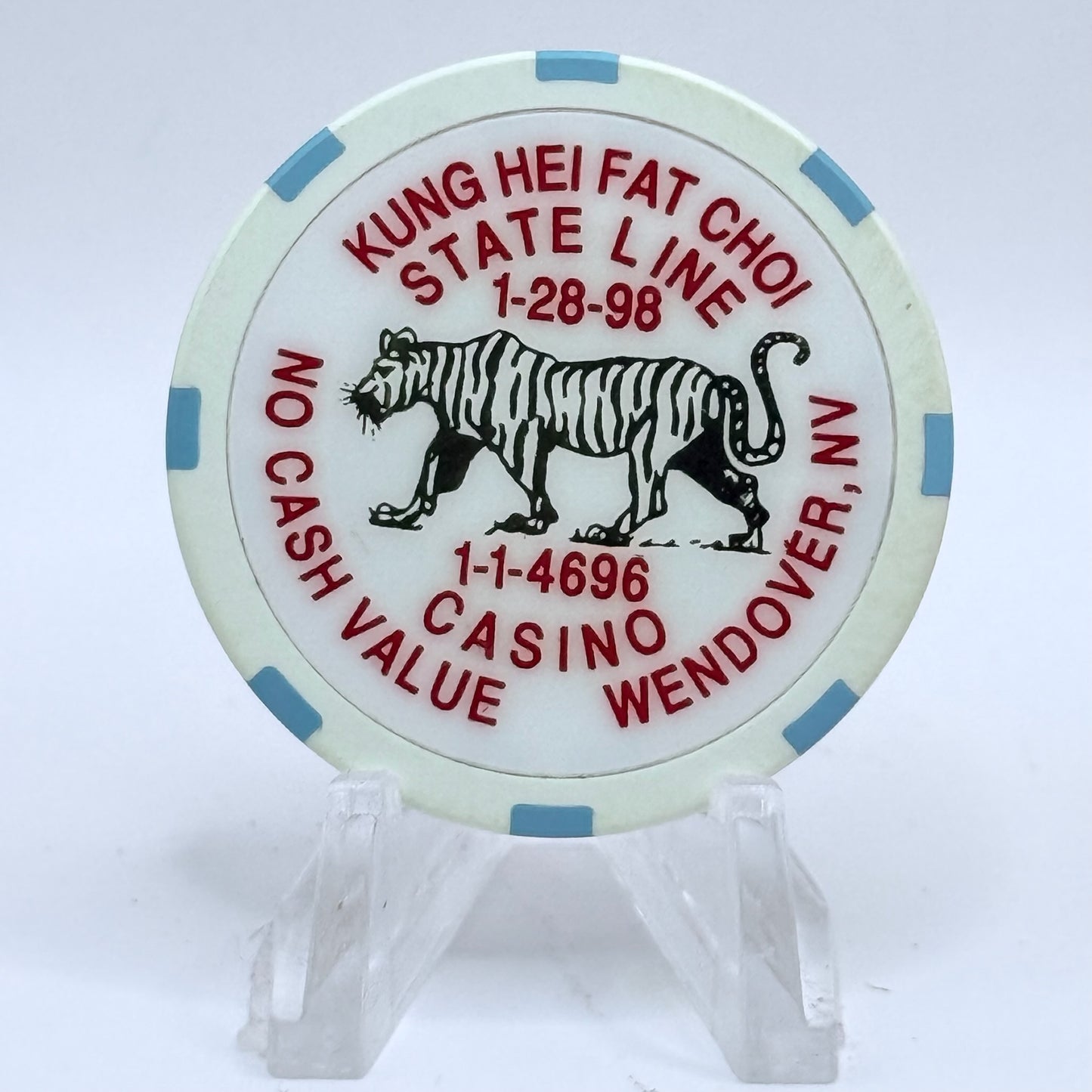 State Line Casino Wendover Nevada 1998 'Year Of The Tiger' LE Casino Chip V1587