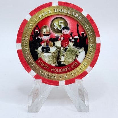 Hard Rock - Las Vegas Las Vegas Nevada 2011 'Happy Holidays6-' LE $5 Casino Chip D0338