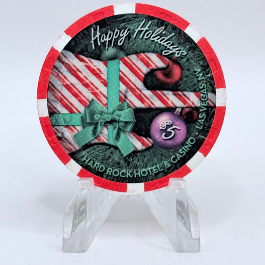Hard Rock - Las Vegas Las Vegas Nevada 2012 'Happy Holidays' LE $5 Casino Chip D0879