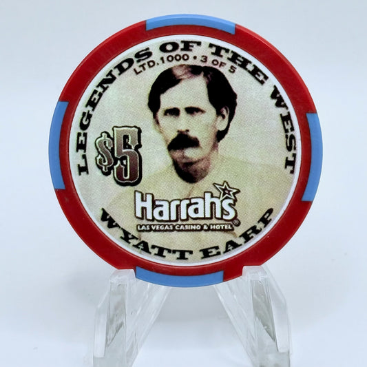 Harrah's Las Vegas Nevada 2002 'Legends of the West' LE $5 Casino Chip E0931