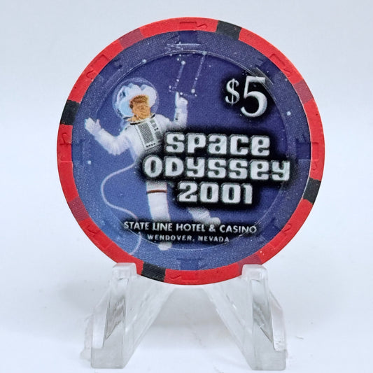 State Line Casino Wendover Nevada 2001 'Space Odyssey' LE $5 Casino Chip V7331