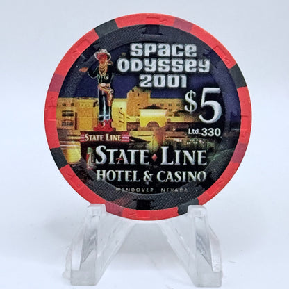 State Line Casino Wendover Nevada 2001 'Space Odyssey' LE $5 Casino Chip V7331