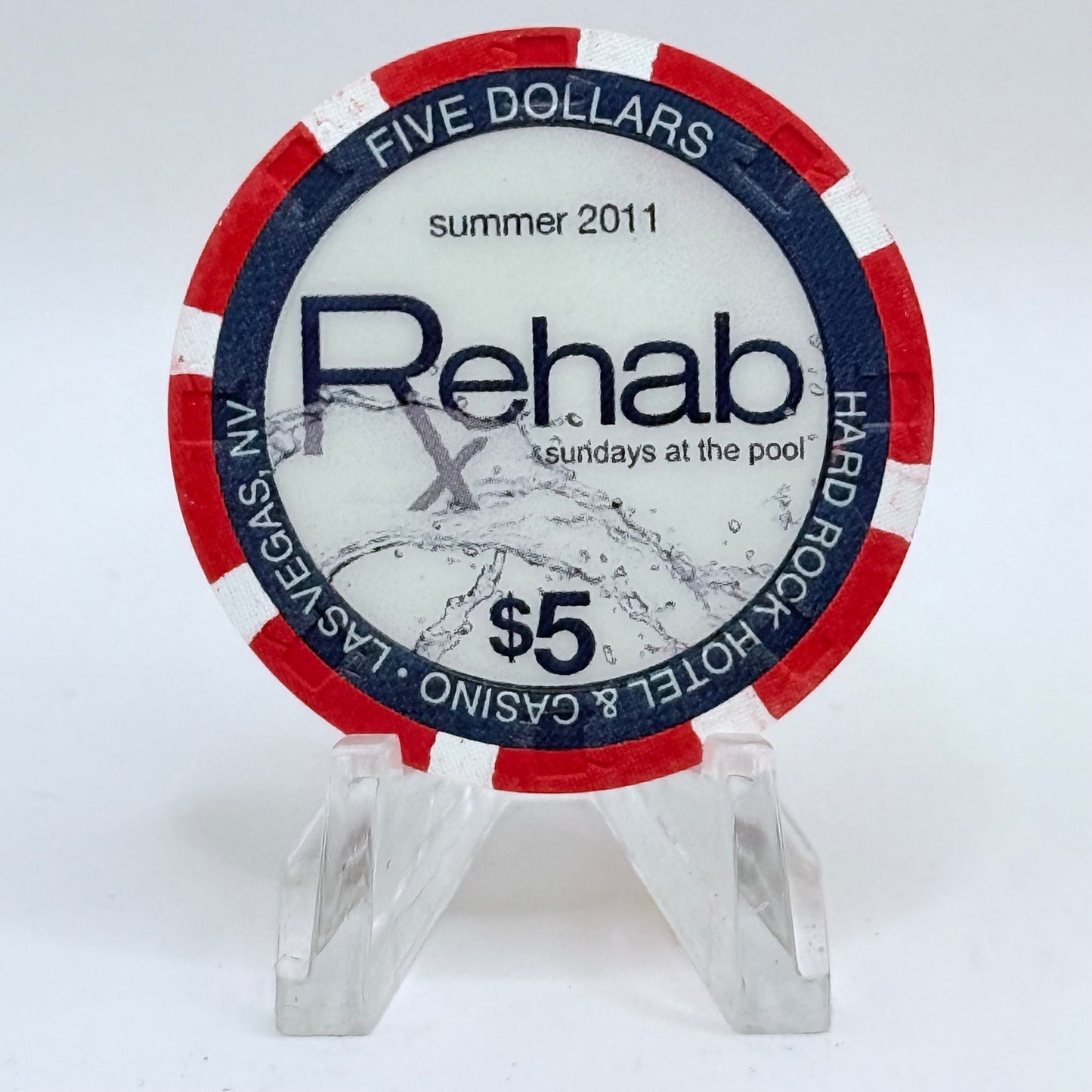 Hard Rock - Las Vegas Las Vegas Nevada 2011 'Rehab Summer' LE $5 Casino Chip D0175