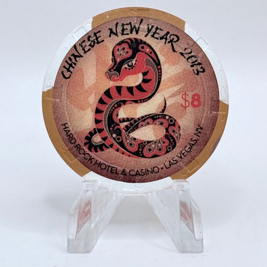 Hard Rock - Las Vegas Las Vegas Nevada 2013 'Year Of The Snake' LE $8 Casino Chip D1008
