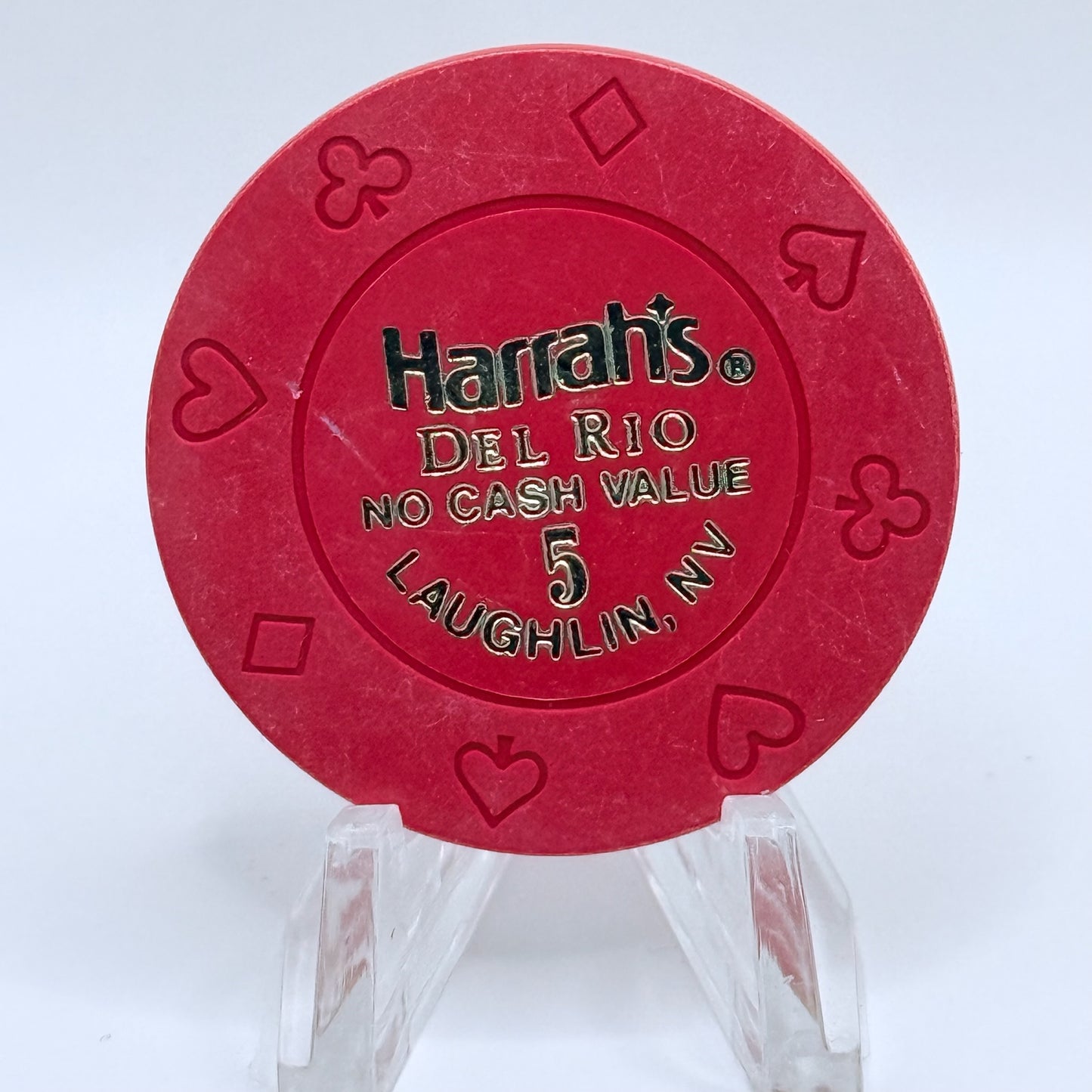 Harrah's Del Rio Laughlin Nevada 1990 $5 NCV Casino Chip V2731