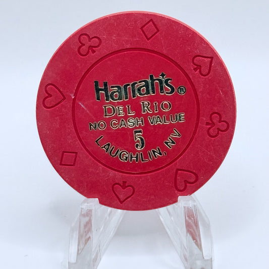 Harrah's Del Rio Laughlin Nevada 1990 $5 NCV Casino Chip V2731