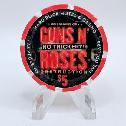 Hard Rock - Las Vegas Las Vegas Nevada 2014 'Guns And Roses, An Evening Of Destruction' LE $5 Casino Chip D1438