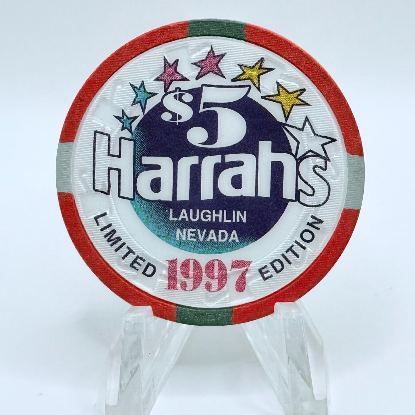 Harrah's Laughlin Nevada 1997 '60 Years' LE $5 Casino Chip N9872