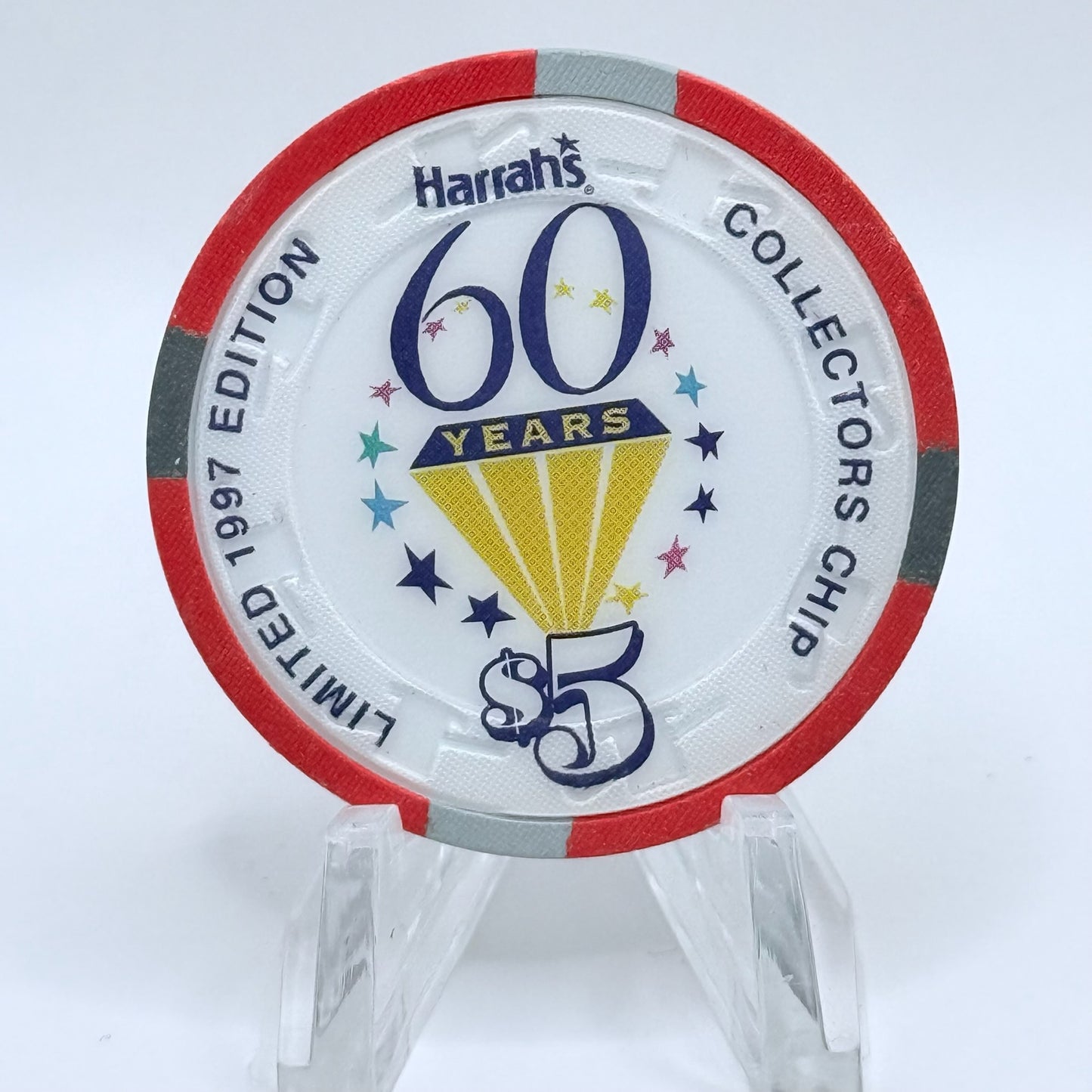Harrah's Laughlin Nevada 1997 '60 Years' LE $5 Casino Chip N9872