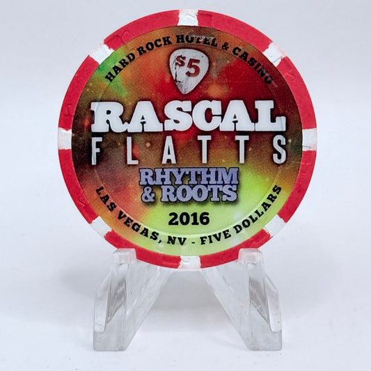 Hard Rock - Las Vegas Las Vegas Nevada 2016 'Rascal Flatts- Rhythm & Roots' LE $5 Casino Chip D2115