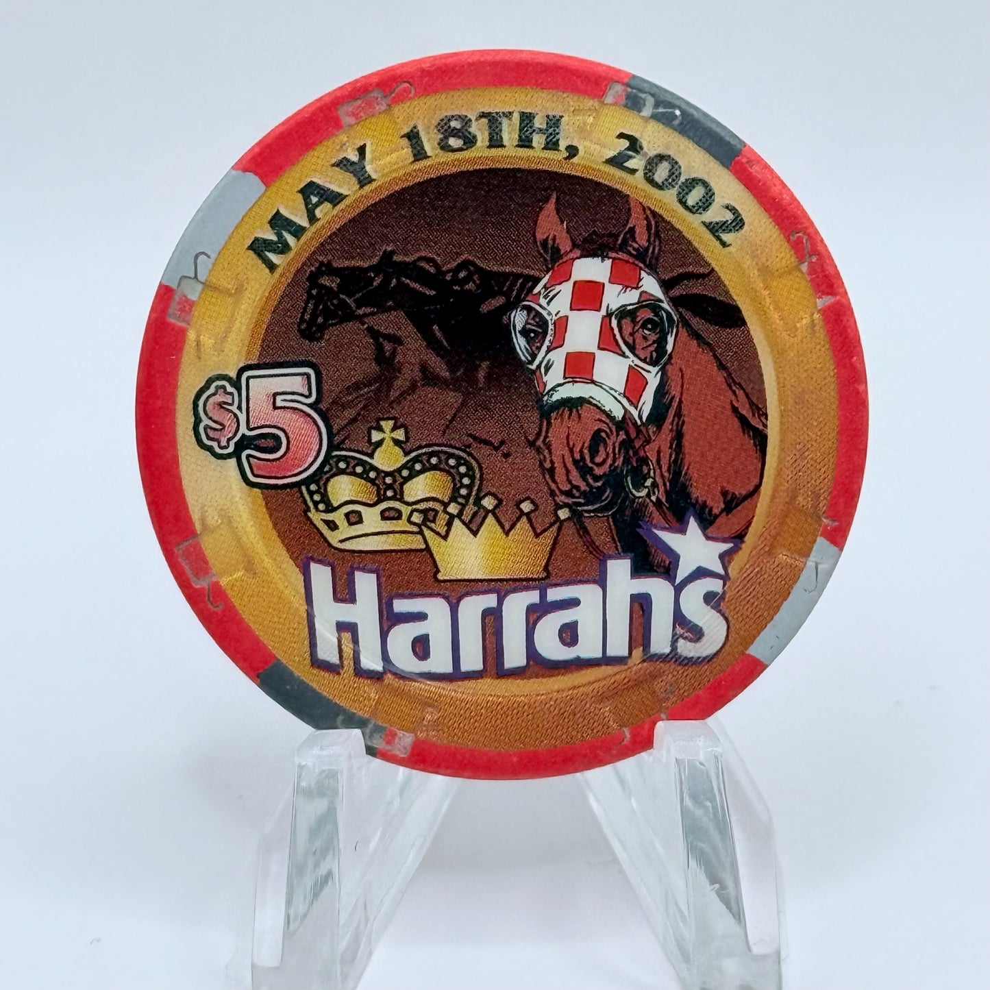 Harrah's Laughlin Nevada 2002 'Preakness' LE $5 Casino Chip E0984
