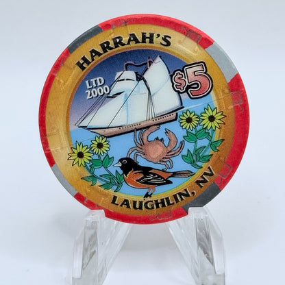 Harrah's Laughlin Nevada 2002 'Preakness' LE $5 Casino Chip E0984