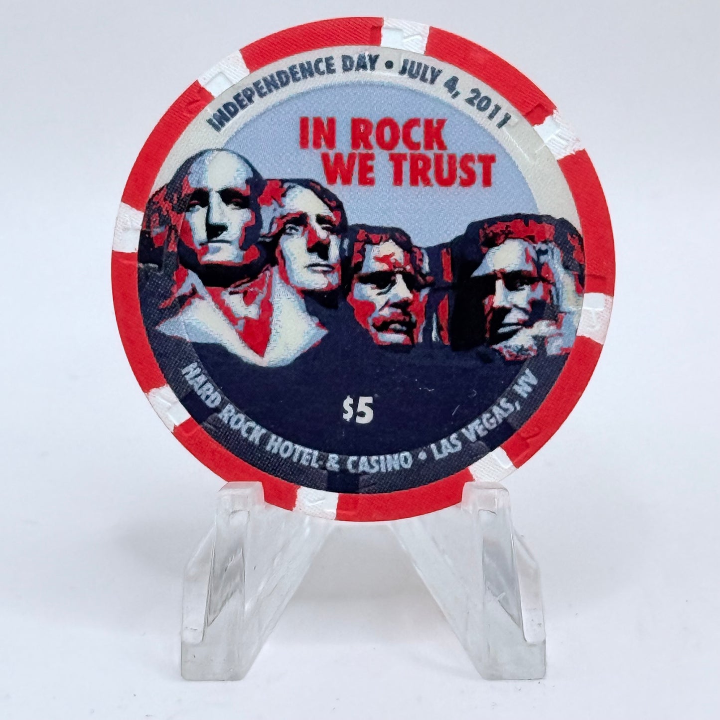 Hard Rock - Las Vegas Las Vegas Nevada 2011 'Independence Day' LE $5 Casino Chip D0174