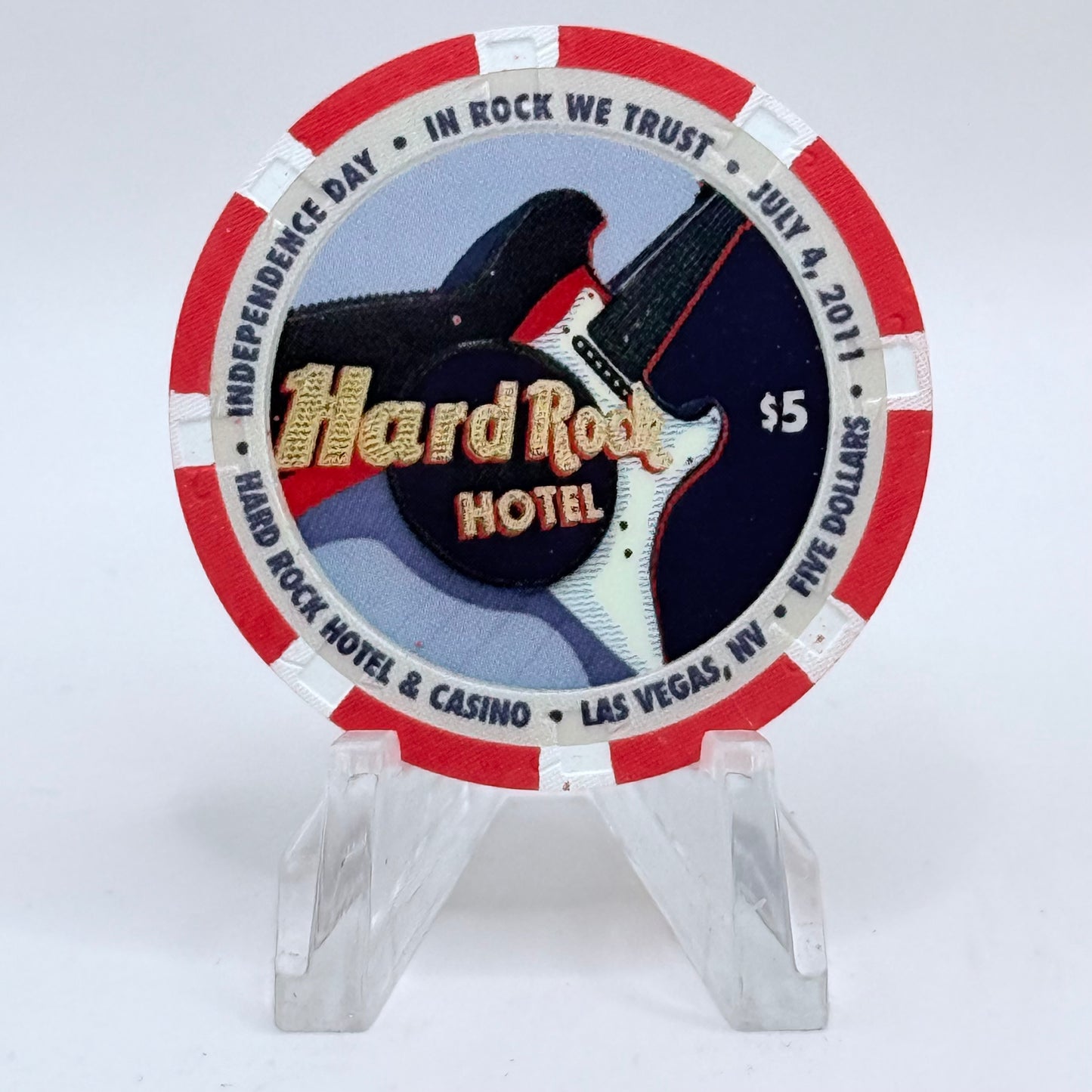 Hard Rock - Las Vegas Las Vegas Nevada 2011 'Independence Day' LE $5 Casino Chip D0174