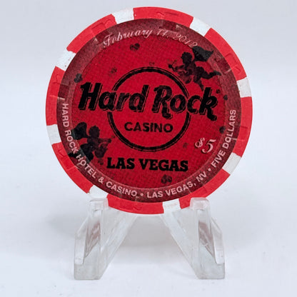 Hard Rock - Las Vegas Las Vegas Nevada 2012 'Valentine's Day' LE $5 Casino Chip D0440