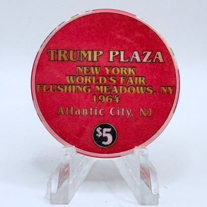 Trump Plaza Atlantic City New Jersey 'New York World's Fair' LE $5 Casino Chip