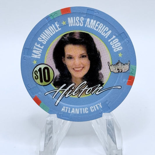 Atlantic City Hilton Atlantic City New Jersey 1998 'Miss America' LE $10 Casino Chip