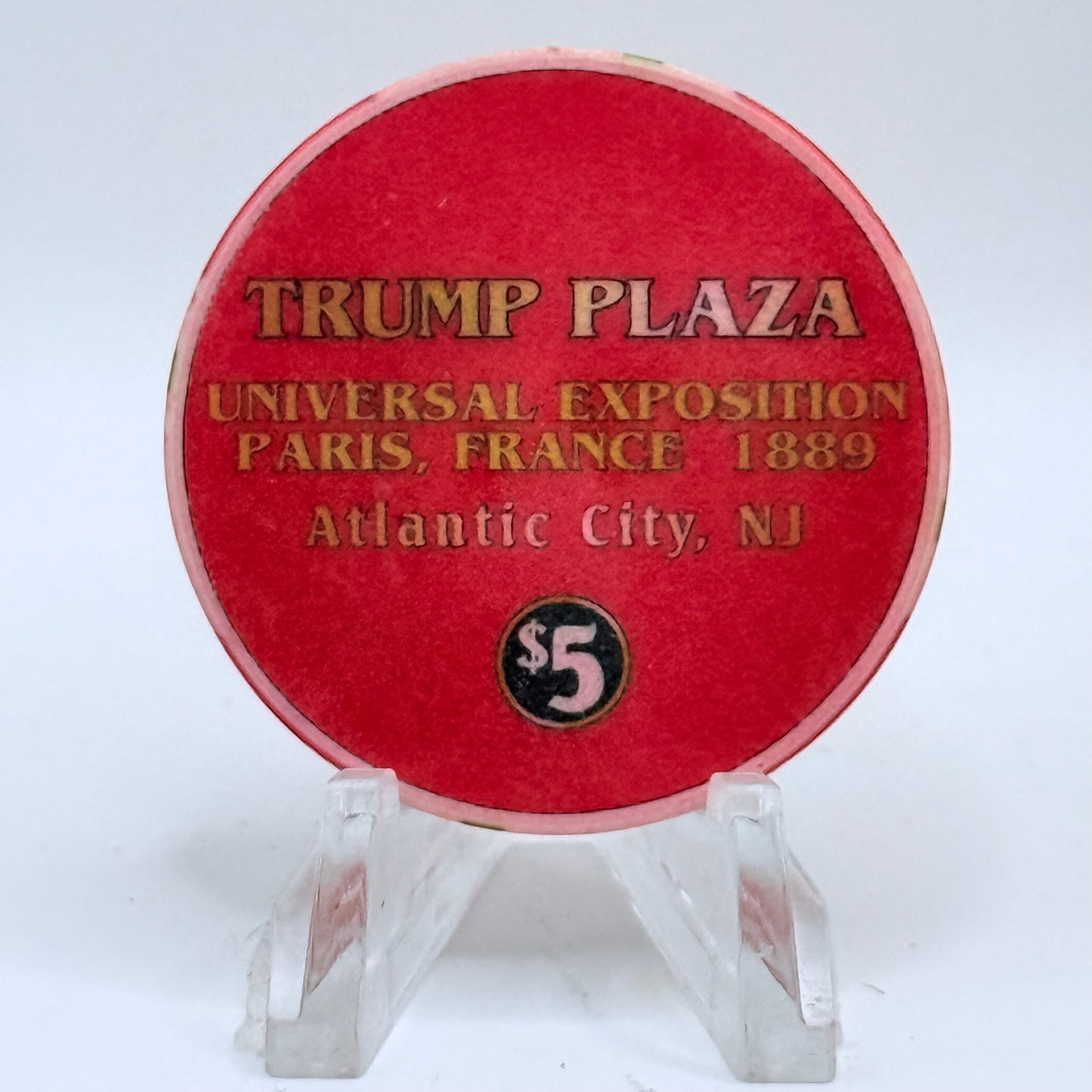 Trump Plaza Atlantic City New Jersey 'Universal Exposition Paris, France' LE $5 Casino Chip