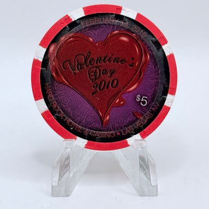 Hard Rock - Las Vegas Las Vegas Nevada 2010 'Valentine's Day' LE $5 Casino Chip E9467
