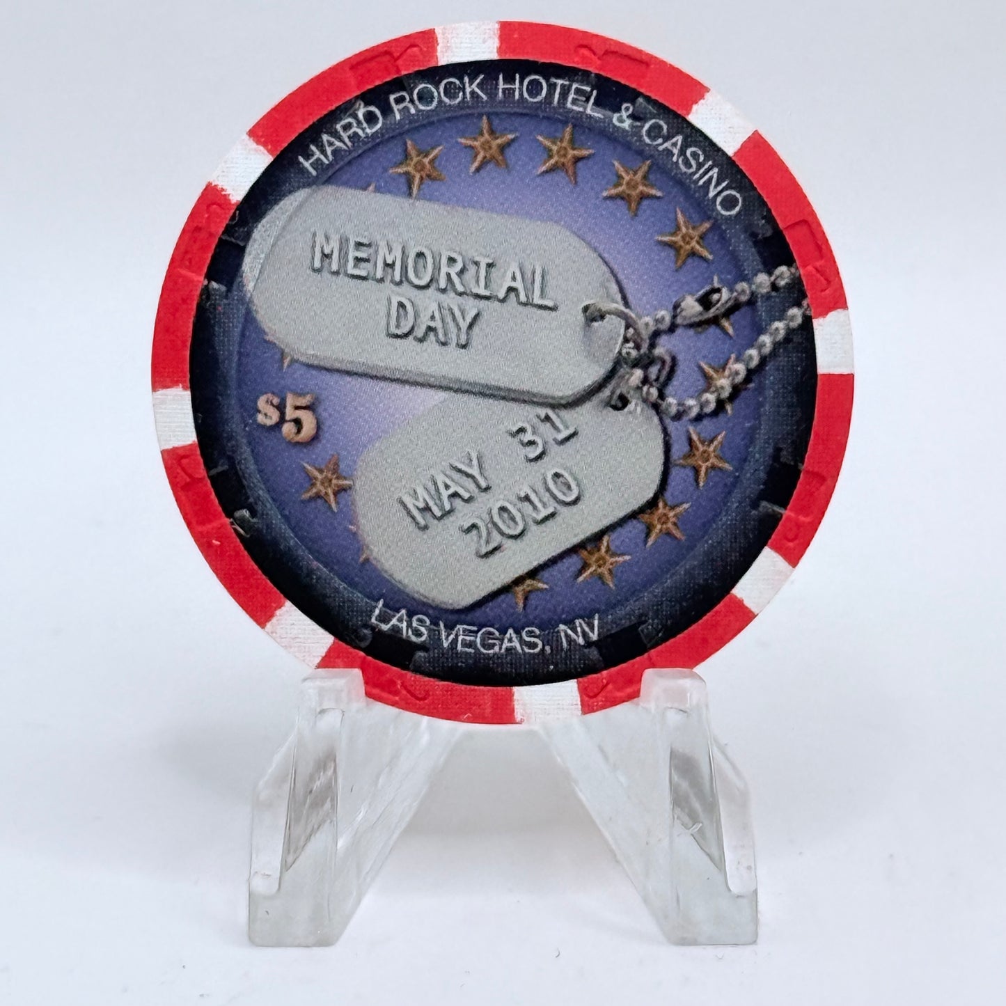 Hard Rock - Las Vegas Las Vegas Nevada 2010 'Memorial Day' LE $5 Casino Chip E9682