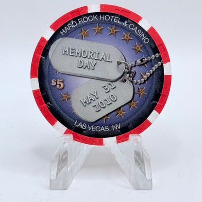 Hard Rock - Las Vegas Las Vegas Nevada 2010 'Memorial Day' LE $5 Casino Chip E9682
