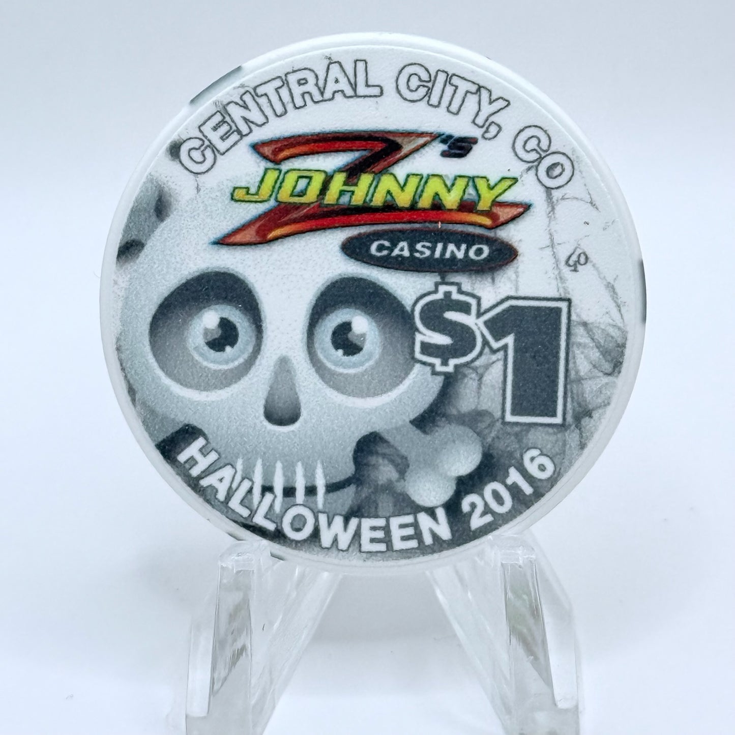 Johnny Z's Casino Central City Colorado 2016 'Halloween' LE $1 Casino Chip