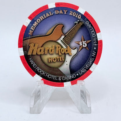 Hard Rock - Las Vegas Las Vegas Nevada 2010 'Memorial Day' LE $5 Casino Chip E9682