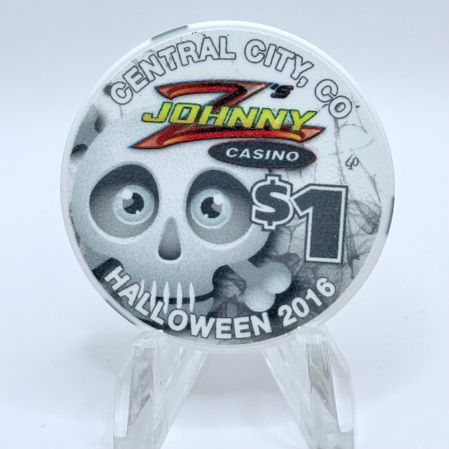 Johnny Z's Casino Central City Colorado 2016 'Halloween' LE $1 Casino Chip