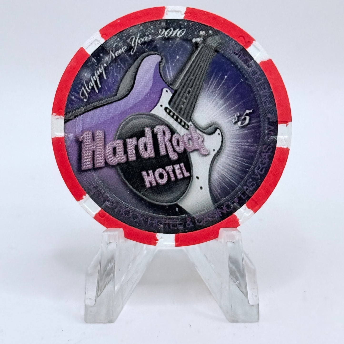 Hard Rock - Las Vegas Las Vegas Nevada 2010 'Happy New Year' LE $5 Casino Chip E9237