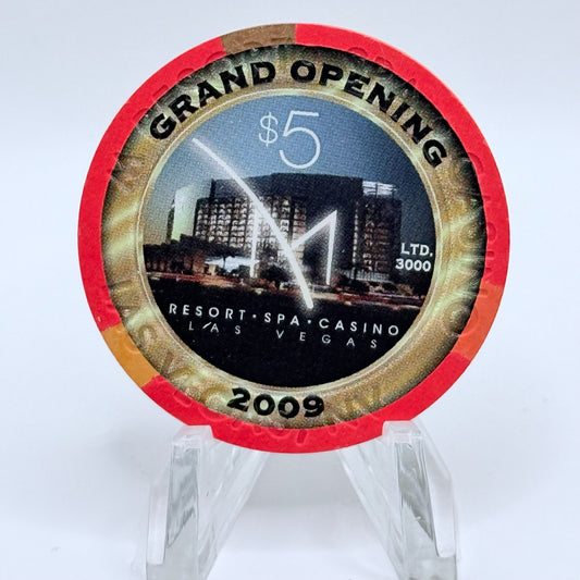 M Resort Spa Casino Las Vegas Nevada 2009 'Grnd Opening' LE $5 Casino Chip E8735