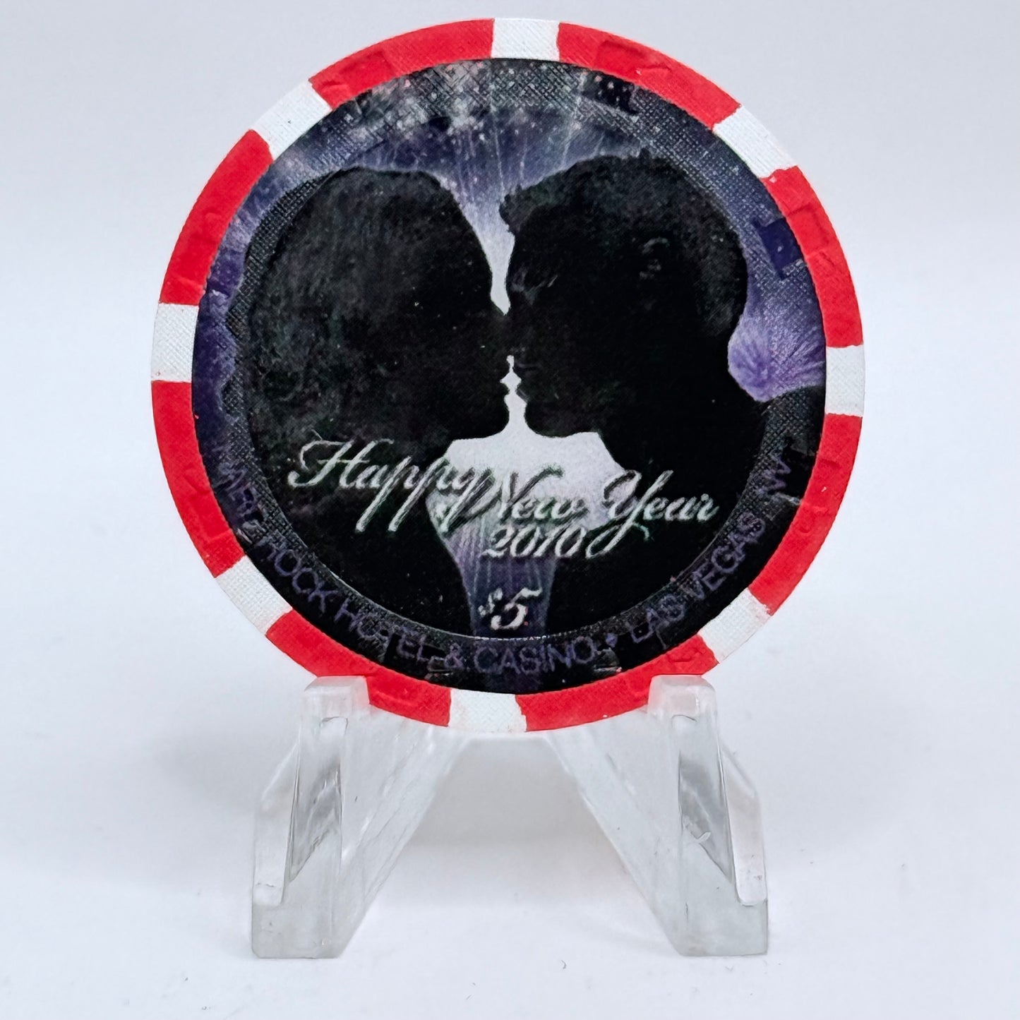Hard Rock - Las Vegas Las Vegas Nevada 2010 'Happy New Year' LE $5 Casino Chip E9237