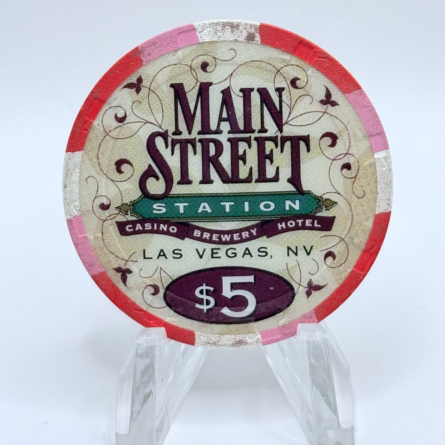 Main Street Station Las Vegas Nevada 1999 'Millennium' LE $5 Casino Chip V4784