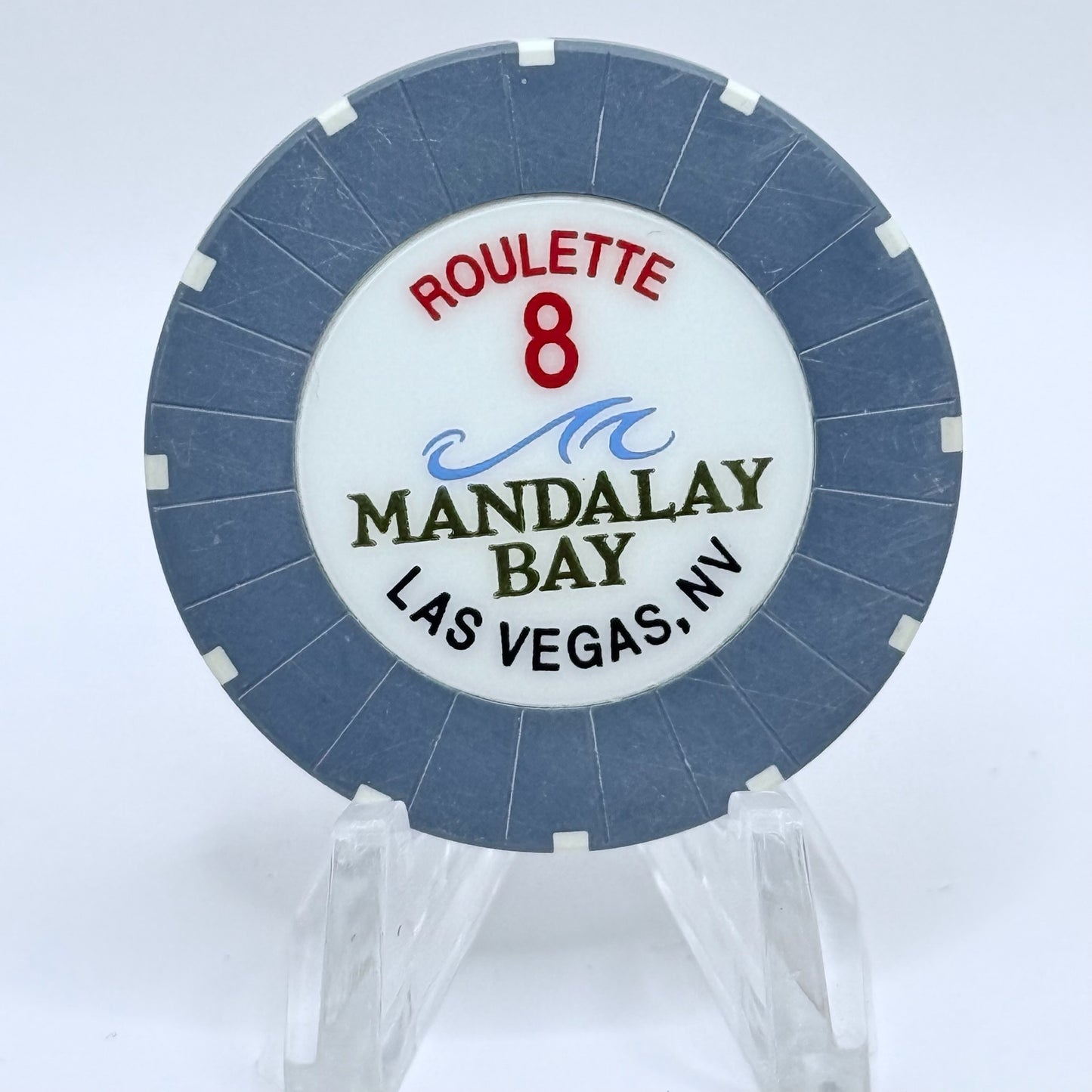 Mandalay Bay Las Vegas Nevada 1999 Series 108 Roulette Navy Blue Casino Chip V2951