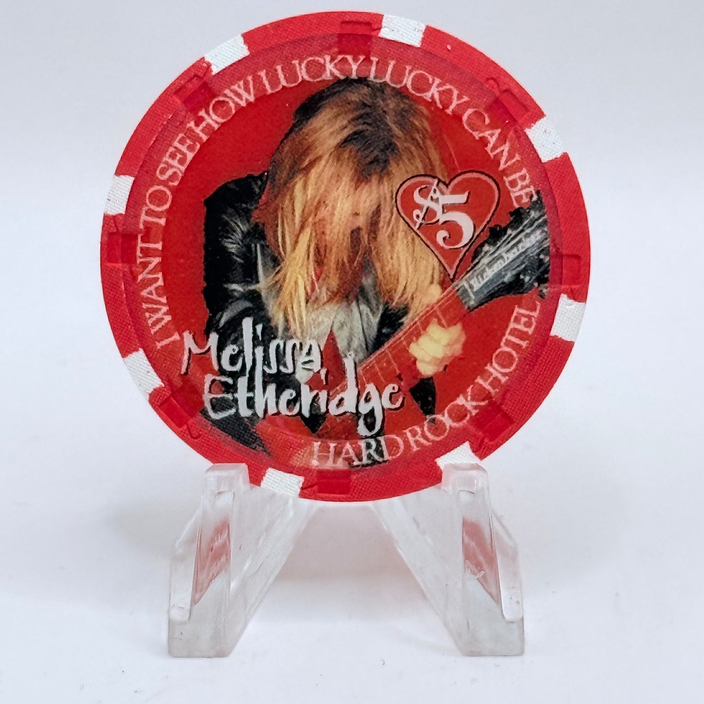 Hard Rock - Las Vegas Las Vegas Nevada 2003 'Melissa Etheridge (Valentines Day)' LE $5 Casino Chip E0781