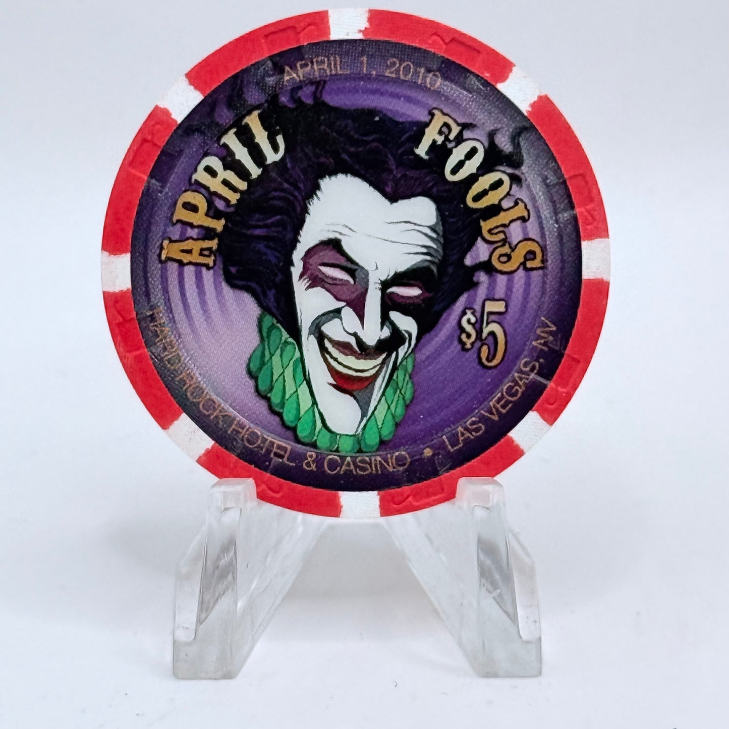 Hard Rock - Las Vegas Las Vegas Nevada 2010 'April Fools Day' LE $5 Casino Chip E9483
