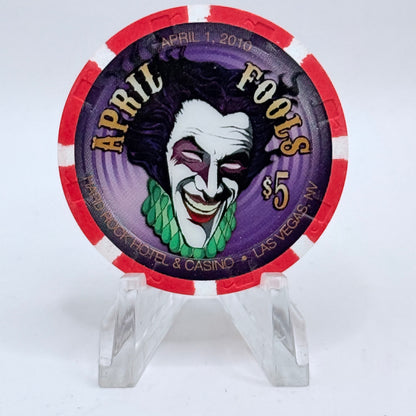 Hard Rock - Las Vegas Las Vegas Nevada 2010 'April Fools Day' LE $5 Casino Chip E9483