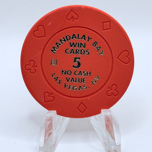 Mandalay Bay Las Vegas Nevada 2009 $5 Win Cards Chips E9393