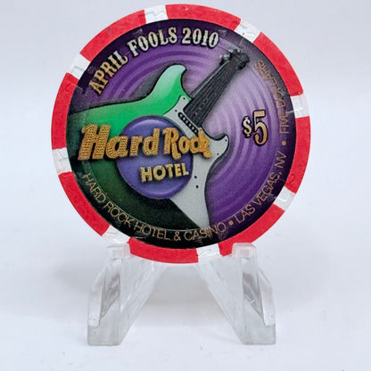 Hard Rock - Las Vegas Las Vegas Nevada 2010 'April Fools Day' LE $5 Casino Chip E9483