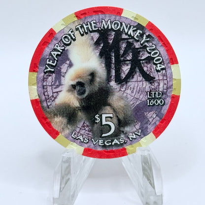 Mandalay Bay Las Vegas Nevada 2004 'Year of the Monkey' LE $5 Casino Chip E1373