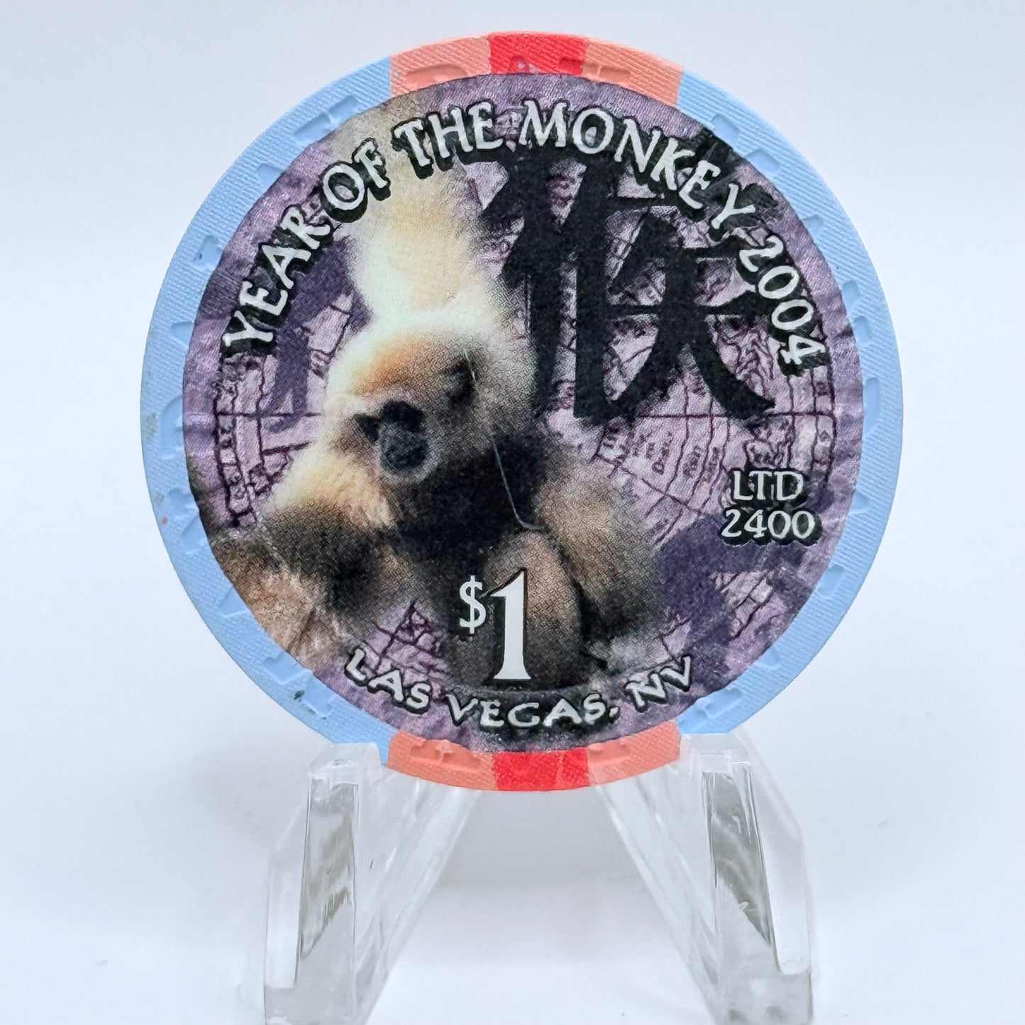 Mandalay Bay Las Vegas Nevada 2004 'Year of the Monkey' LE $1 Casino Chip E1371