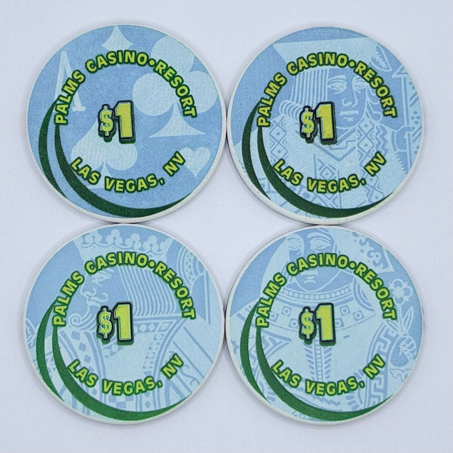 Palms Casino Resort Las Vegas Nevada 2005 'Set of 4 - Ace, King, Queen, & Jack' Series 6 $1 Casino Chip