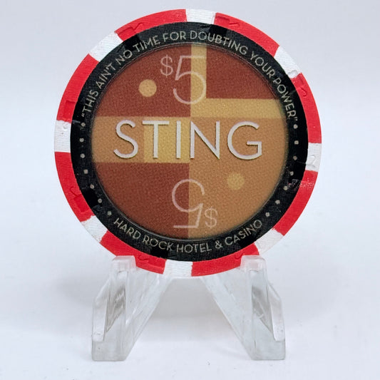Hard Rock - Las Vegas Las Vegas Nevada 2004 'Sting (Mercury Falling) ' LE $5 Casino Chip E3083