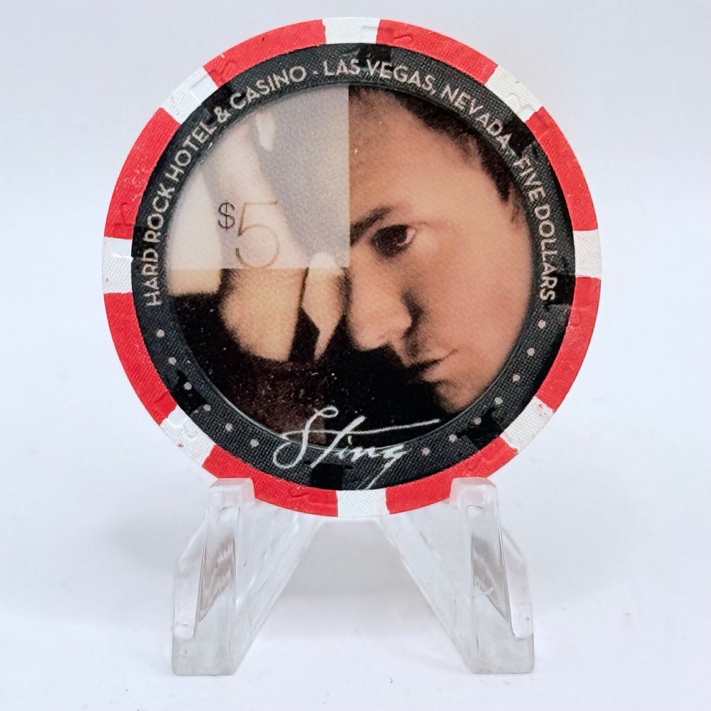 Hard Rock - Las Vegas Las Vegas Nevada 2004 'Sting (Mercury Falling) ' LE $5 Casino Chip E3083