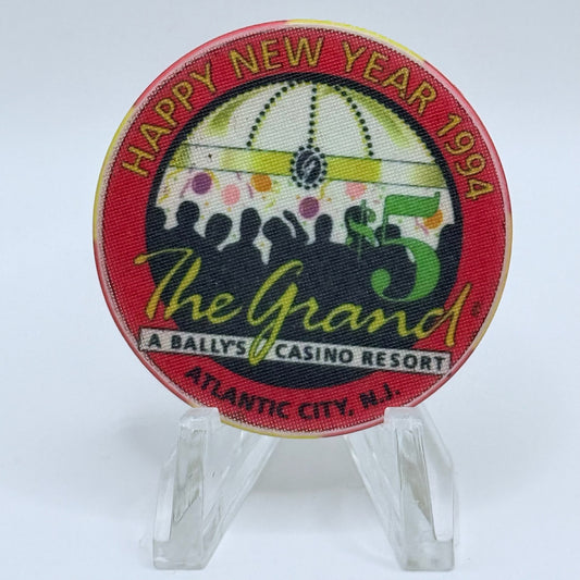 Bally's Grand Atlantic City New Jersey 1994 'Happy New Year' LE $5 Casino Chip