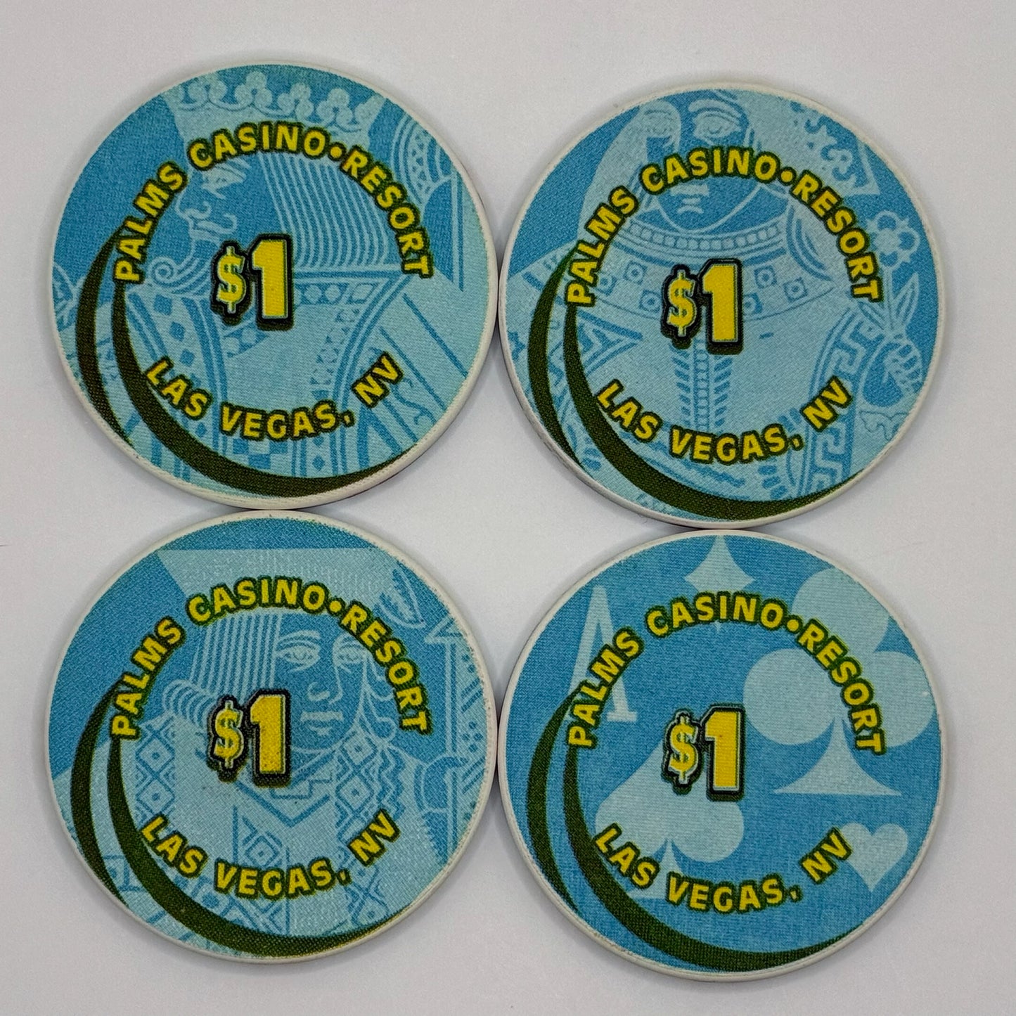 Palms Casino Resort Las Vegas Nevada 2004 'Set of 4 - Ace, King, Queen, & Jack' Series 5 $1 Casino Chip E1894