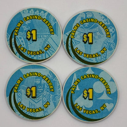 Palms Casino Resort Las Vegas Nevada 2004 'Set of 4 - Ace, King, Queen, & Jack' Series 5 $1 Casino Chip E1894