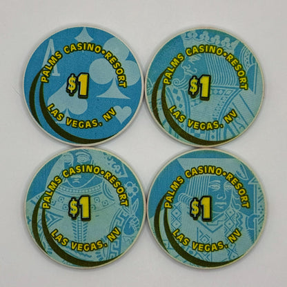 Palms Casino Resort Las Vegas Nevada 2002 'Set of 4 - Ace, King, Queen, & Jack' Series 3 LE $1 Casino Chip E1901
