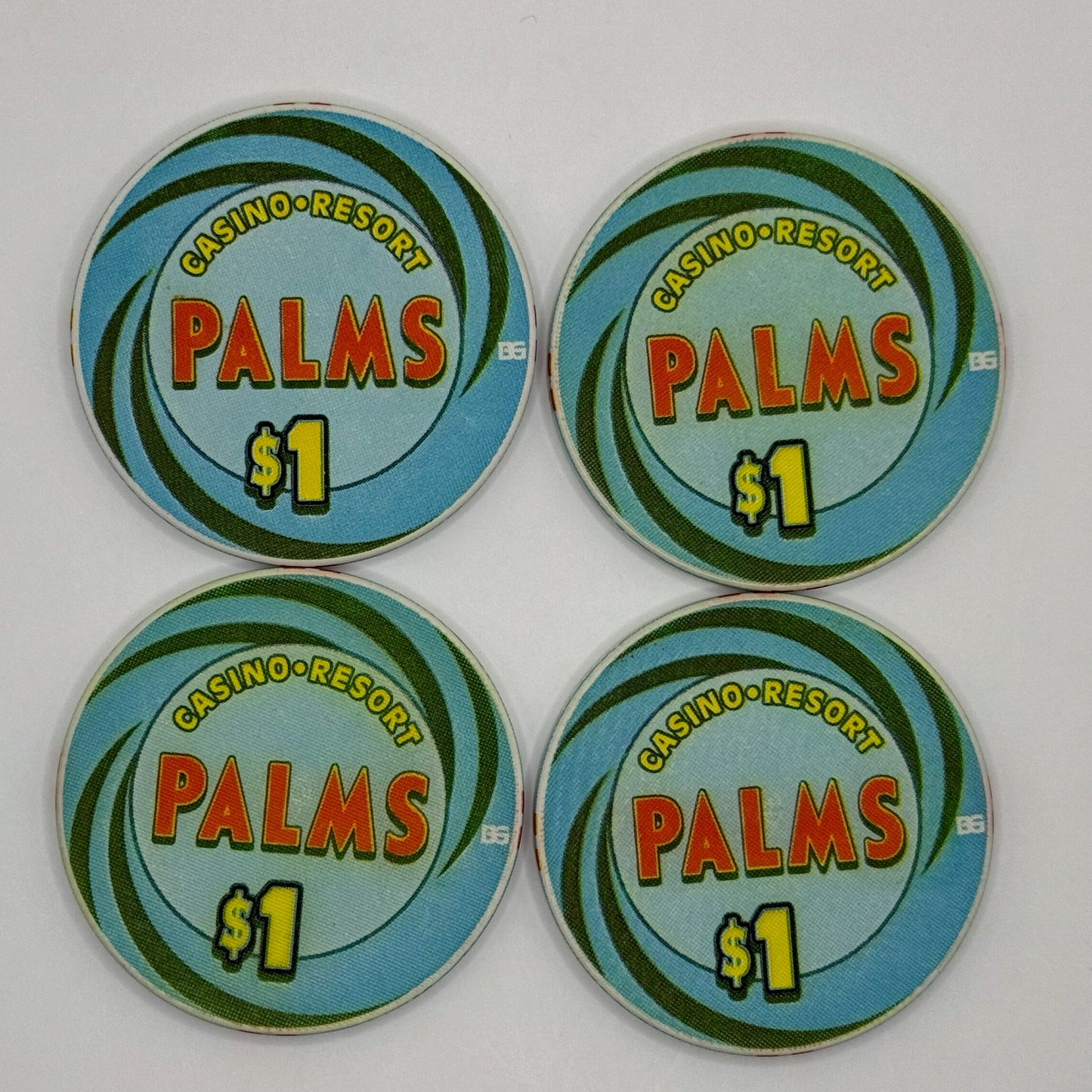 Palms Casino Resort Las Vegas Nevada 2002 'Set of 4 - Ace, King, Queen, & Jack' Series 3 LE $1 Casino Chip E1901