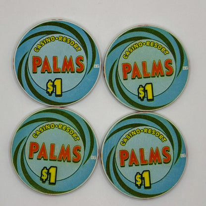 Palms Casino Resort Las Vegas Nevada 2002 'Set of 4 - Ace, King, Queen, & Jack' Series 3 LE $1 Casino Chip E1901